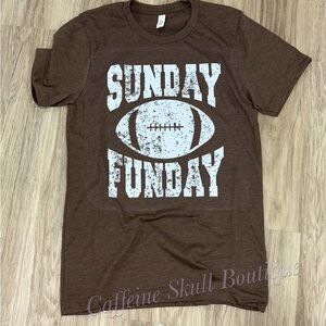 Bella Canvas Brown 'Sunday Funday' Short Sleeve Tee